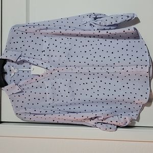 Candies Lavender with purple hearts Blouse sz. S